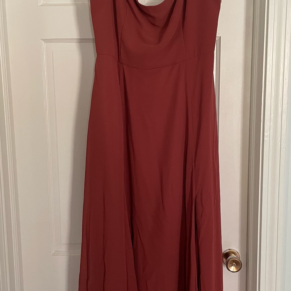 David's Bridal Cinnamon Bridesmaids Dress